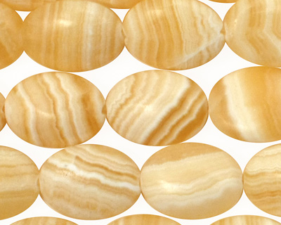 Yellow Lace Calcite Flat Oval 16x12mm