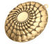 Antique Brass (plated) Oval Scalloped Shell w/Cab Setting Heirloom Locket 48x64mm