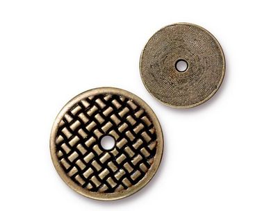 TierraCast Antique Brass (plated) Woven Disk 18mm