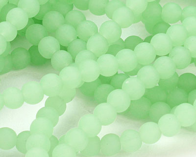 Light Opaque Green Recycled Glass Round 6mm