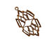 Stampt Antique Copper (plated) Stained Glass Filigree Drop 17x32mm