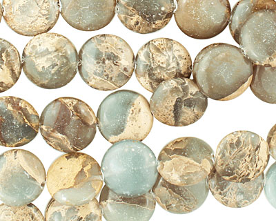 Impression Jasper (dark) Puff Coin 18mm