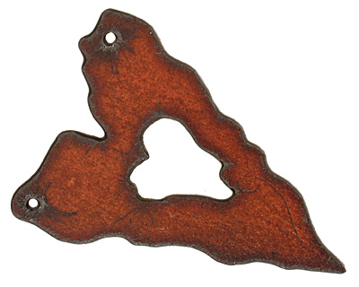 The Lipstick Ranch Rusted Iron Jagged Heart Link 40x59mm