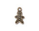 TierraCast Antique Brass (plated) Gingerbread Man Charm 11x19mm