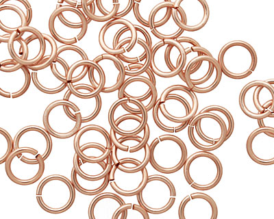 Rose Gold Enameled Copper Round Jump Ring 7mm, 18 gauge
