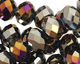 Metallic Peacock Hematite Crystal Faceted Rondelle 14mm