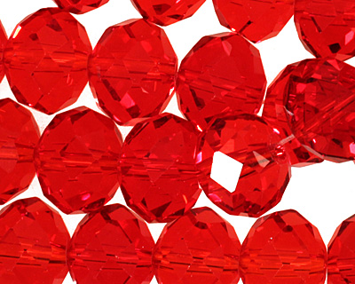 Siam Ruby Crystal Faceted Rondelle 14mm