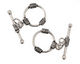 Antique Silver (plated) Toggle Clasp with 3 Coils 18mm, 27mm bar