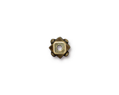 TierraCast Antique Brass (plated) Faceted Cube 6x8mm