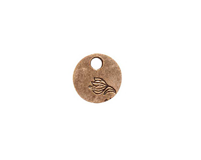 Nunn Design Antique Gold (plated) Mini Circle Flower Tag 12mm