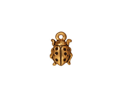 TierraCast Antique Gold (plated) Lady Bug Charm 8x13mm