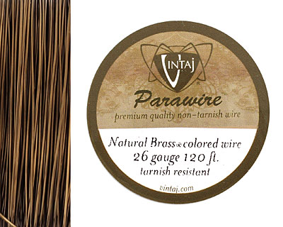 Vintaj Natural Brass Parawire 26 gauge, 120 feet