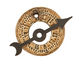 Earthenwood Studio Ceramic Metallic Bronze Time Wheel Toggle Clasp 27-28mm, 37mm bar