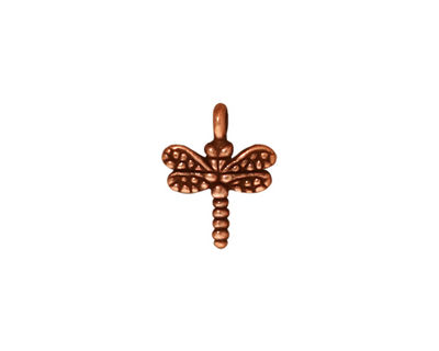 TierraCast Antique Copper (plated) Small Dragonfly Charm 12x15mm