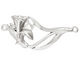 Ezel Findings Rhodium (plated) Daffodil Link 43x19mm