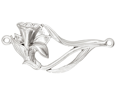 Ezel Findings Rhodium (plated) Daffodil Link 43x19mm