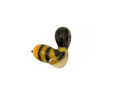 The BeadsNest Lampwork Glass Honey Bee 14-17x8-9mm