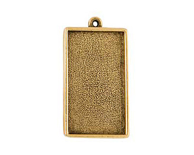 Nunn Design Antique Gold (plated) Grande Rectangle Bezel Pendant 46x25mm