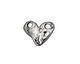 Rustic Charms Sterling Silver Solid Heart Link 18x15mm