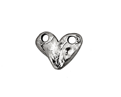 Rustic Charms Sterling Silver Solid Heart Link 18x15mm