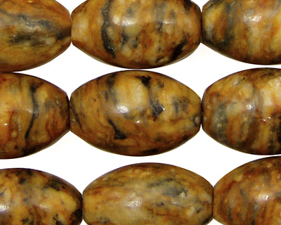 Yellow Zebra Jasper Rice 20x15mm