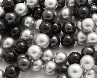 Grayscale Shell Pearl Mix Round 6mm