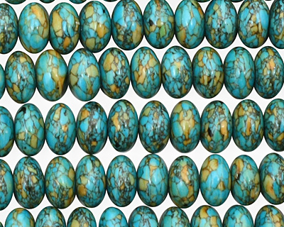 Turquoise Mosaic Magnesite Rondelle 8mm
