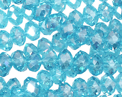 Aquamarine AB Crystal Faceted Rondelle 8mm