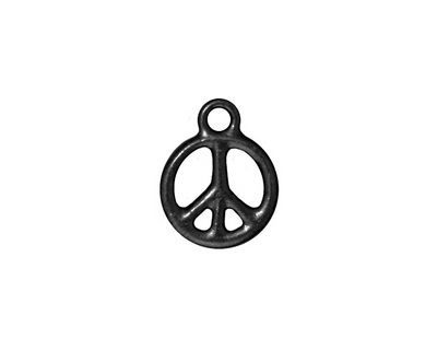 TierraCast Gunmetal Small Peace Charm 12x16mm