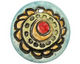 Jangles Ceramic Turquoise Flower Pendant 35-36mm
