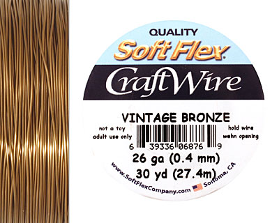 Soft Flex Vintage Bronze Craft Wire 26 gauge, 30 yards