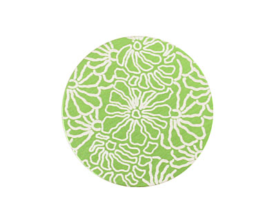 Lillypilly Lime Green Weathered Daisy Anodized Aluminum Disc 25mm, 24 gauge