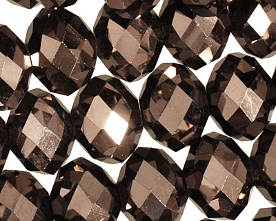 Oiled Bronze Crystal Faceted Rondelle 14mm
