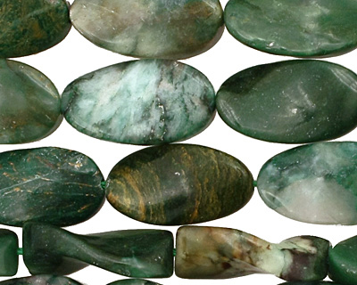 African Jade Twisted Oval 22x13mm