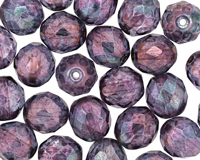 Czech Fire Polished Glass Luster Transparent Amethyst Round 10mm