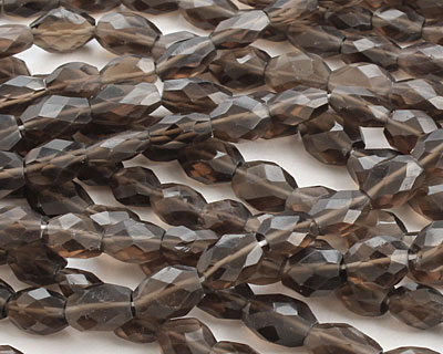 Smoky Quartz Faceted Flat Oval 8-10x7-9mm