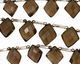 Smoky Quartz Faceted Diamond Drop Graduated 9-12mm