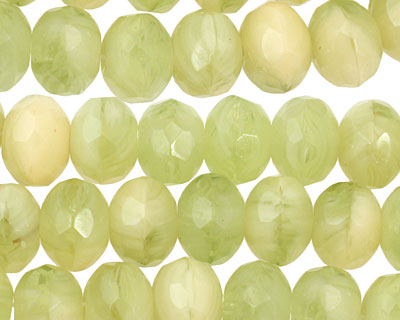Czech Glass Avocado Bisque Fire Polished Rondelle 5x7mm