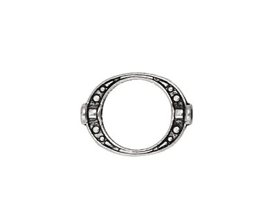 Pewter Dotted Open Oval 19x15mm