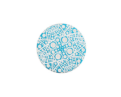 Lillypilly Turquoise Geometrics Anodized Aluminum Disc 19mm, 24 gauge