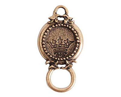 Nunn Design Antique Gold (plated) Decorative Circle Connector 36x19mm