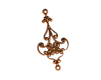 Stampt Antique Copper (plated) Victorian Daisy Connector 28.5x14mm