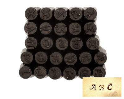 Fancy Lucida Uppercase Letters Metal Stamp Set w/ Box 3mm