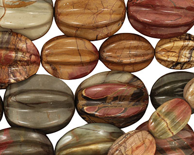 Red Creek Jasper Graduated Carved Melon 15x10-32x25mm
