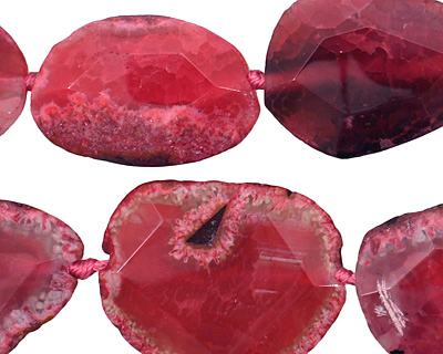 Pink Agate Natural Edge Freeform Faceted Slab 31-40x24-29mm