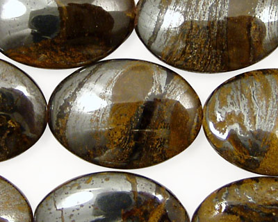 Tiger Iron Flat Oval 25x18mm