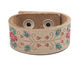 Hand Painted Natural Floral Vine Print Leather Cuff 1 1/16"