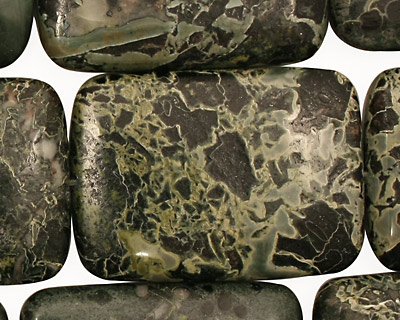 Green Conglomerate Jasper Thin Pillow 35x25mm