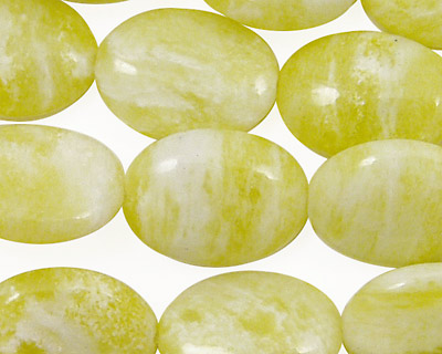 Natural Lemon Jade Flat Oval 18x13mm