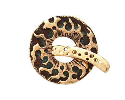 Saki Bronze Fireburst Toggle Clasp 28mm, 28mm bar